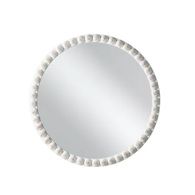 allen + roth 30-in W x 30-in H Round Wash White Framed Full Length Wall Mirror | Lowe's