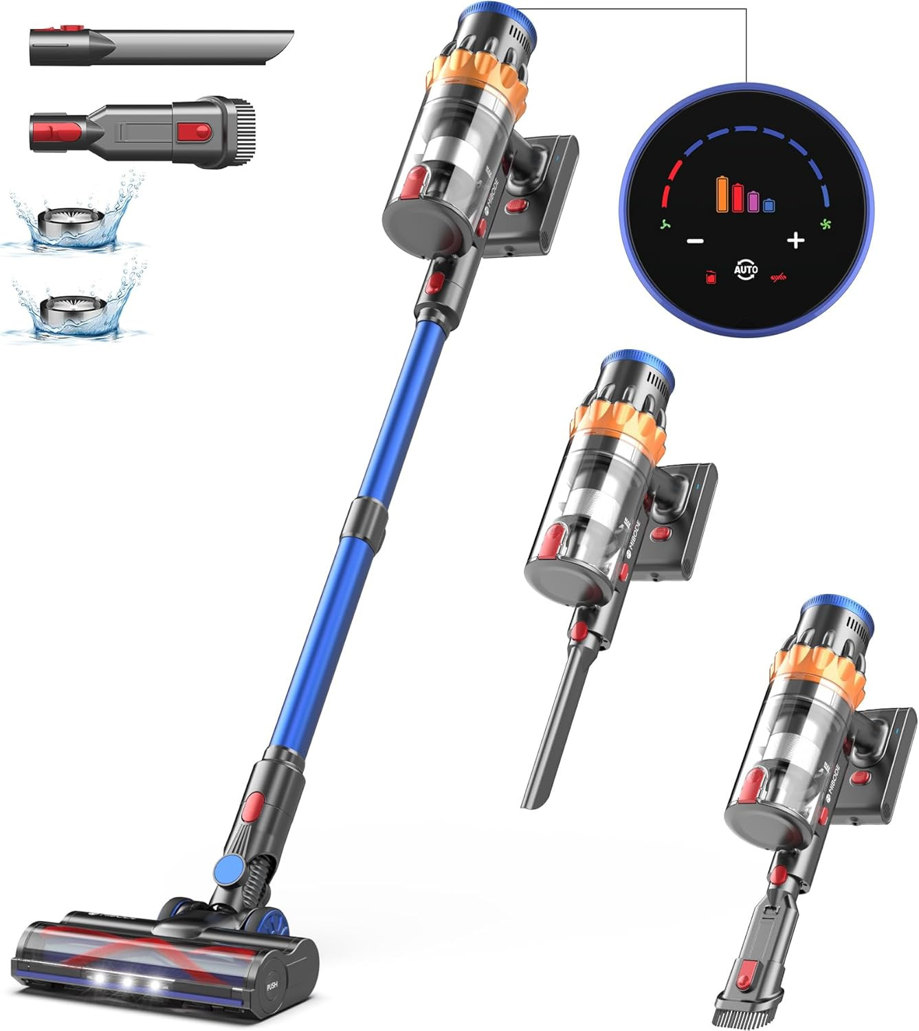 Cordless Vacuum Cleaner, 550W/45Kpa Stick Vacuum with Intelligent Display, 60Mins Runtime Vacuum ... | Amazon (US)