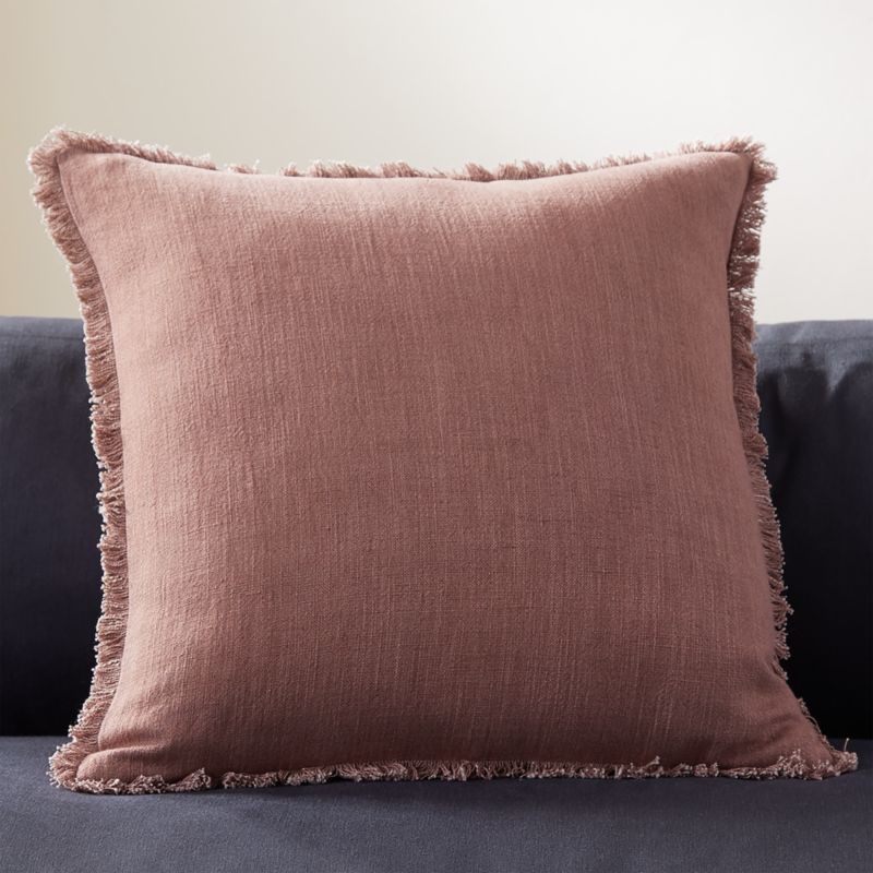 20" Eyelash Mauve Pillow with Feather-Down Insert | CB2 | CB2