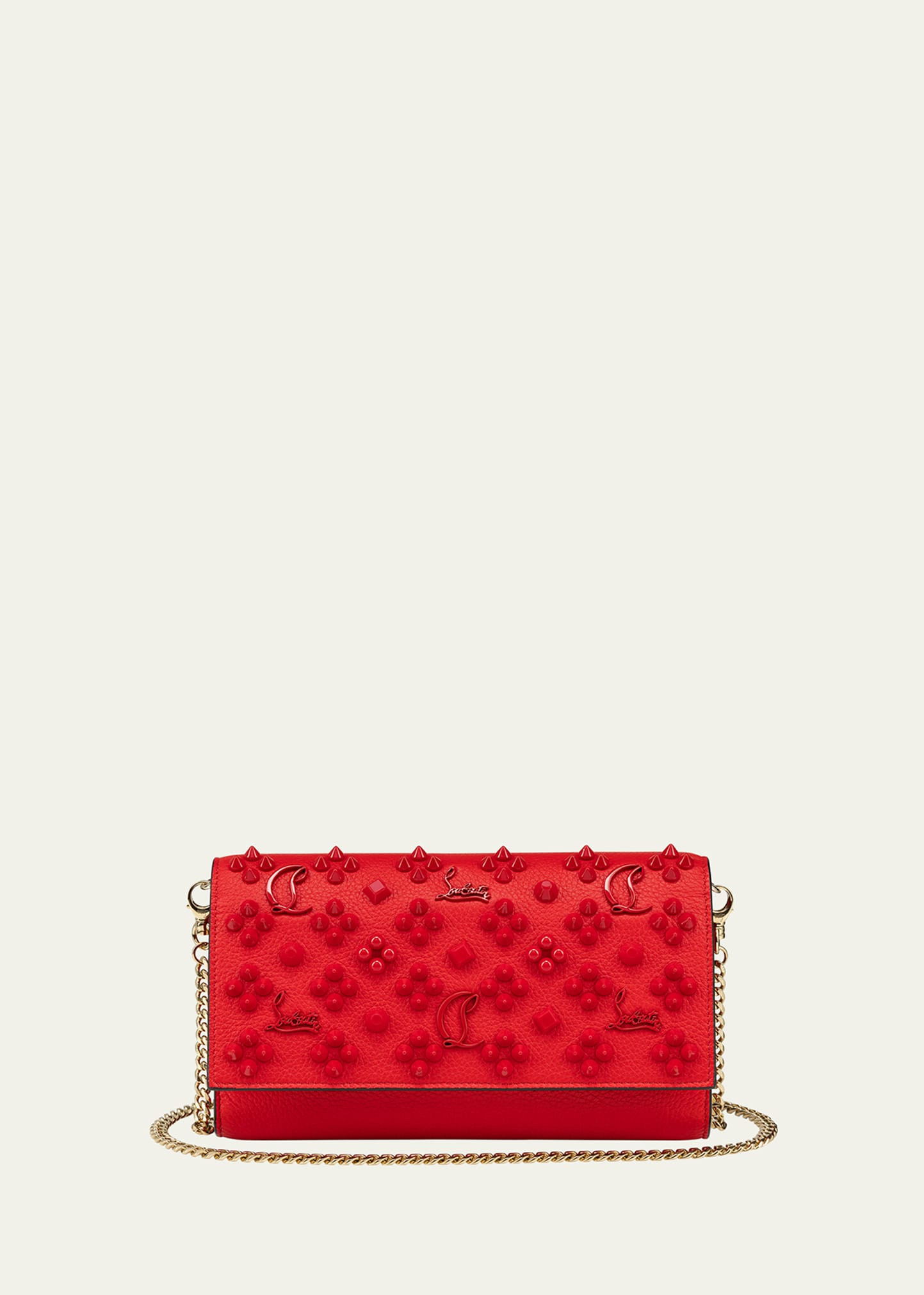 Christian Louboutin Paloma Wallet On Chain in Leather with Loubinthesky Spikes | Bergdorf Goodman