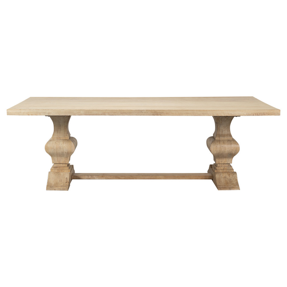 Lesley Rustic Lodge Brown Mango Wood Rectangular Trestle Dining Table - 94""W | Kathy Kuo Home