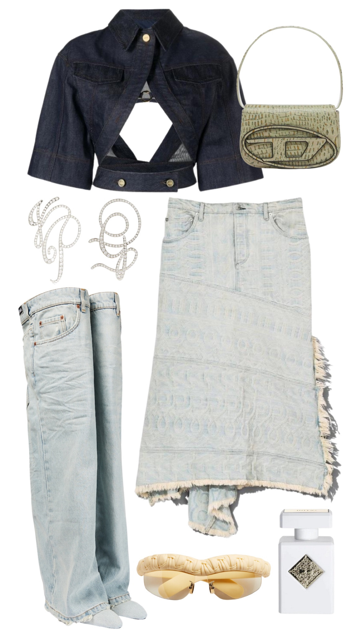 jacquemus top 
marc jacobs skirt 
balenciaga shoes 
diesel bag 
jean paul gaultier earrings 
bottega veneta sunglasses 
initio musk therapy perfume

#LTKfit #LTKSeasonal #LTKFind