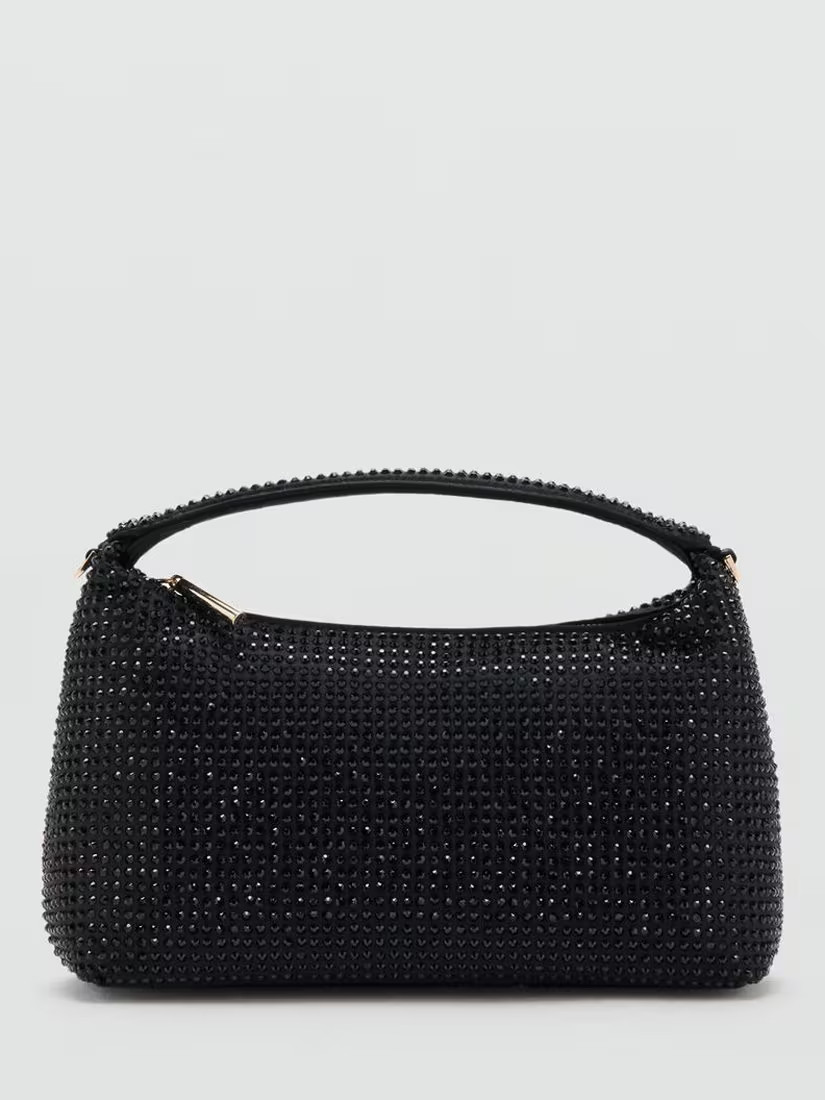 Mango Aina Embellished Grab Bag, Black | John Lewis (UK)