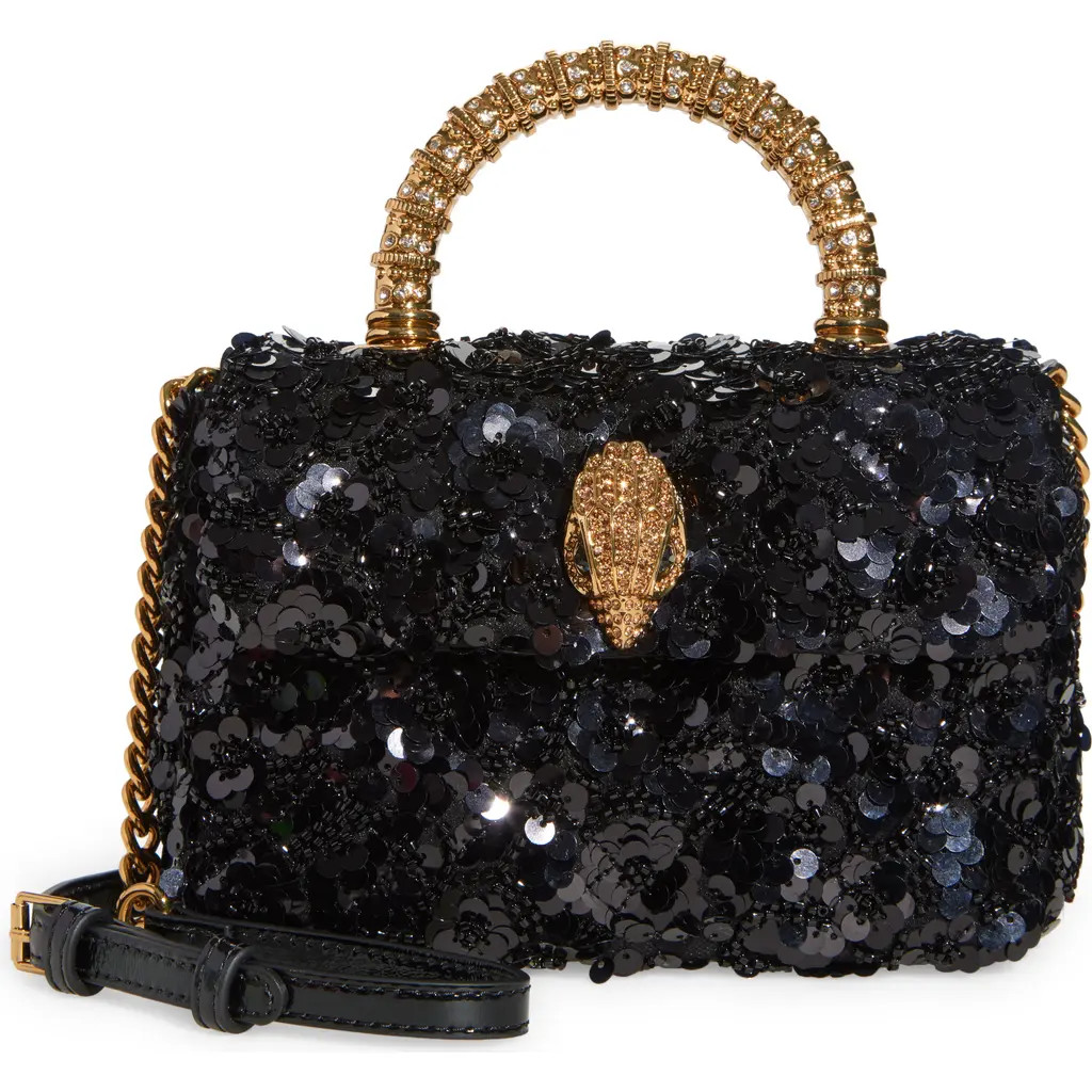 Kurt Geiger London Mini Kensington Sequin Top Handle Bag in Charcoal at Nordstrom Rack | Nordstrom Rack