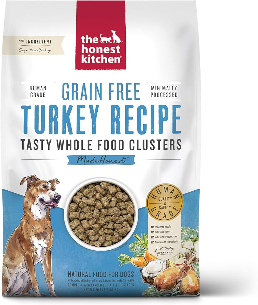 The Honest Kitchen Whole Food Clusters Grain Free Turkey Dry Dog Food, 20 lb Bag | Amazon (US)