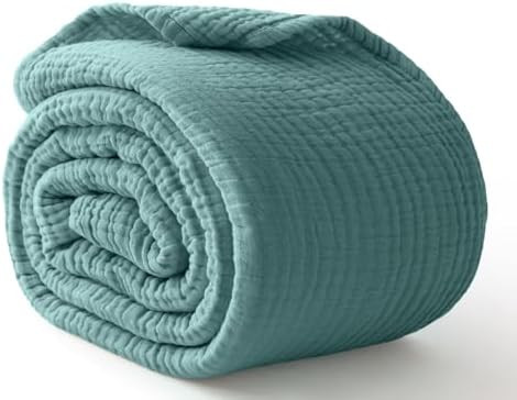 100% Cotton Muslin Blanket Large 50" x 70", 6 Layers Breathable and Lightweight Cotton Throw Blan... | Amazon (US)