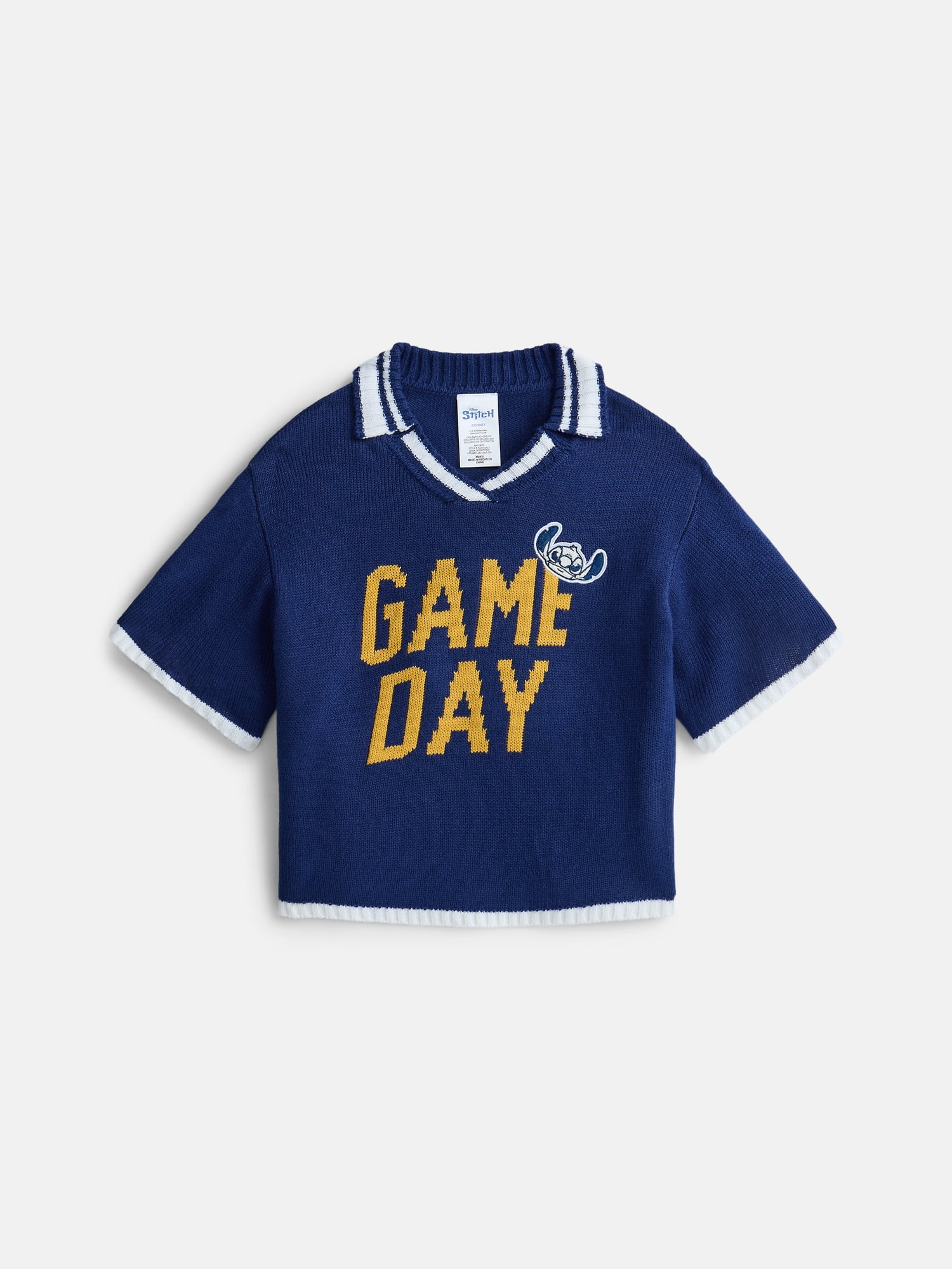Stitch Girls Game Day Short Sleeve Sweater, Sizes 4-16 | Walmart (US)