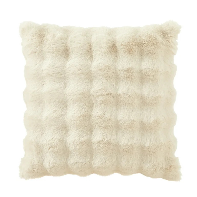 Better Homes & Garden 22" x 22" Bubble Fur Decorative Pillow, Papyrus Beige - Walmart.com | Walmart (US)
