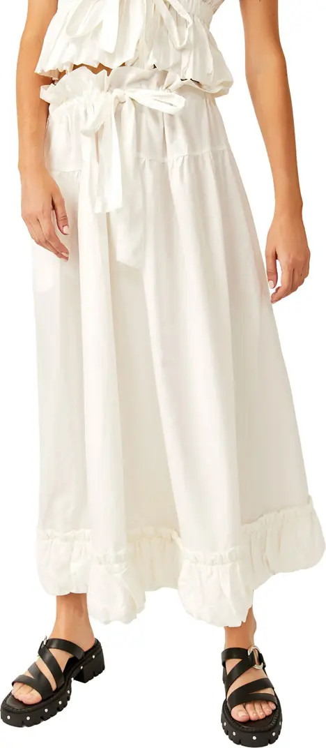 Favorite Part Tie Waist Tiered Poplin Maxi Skirt | Nordstrom Rack