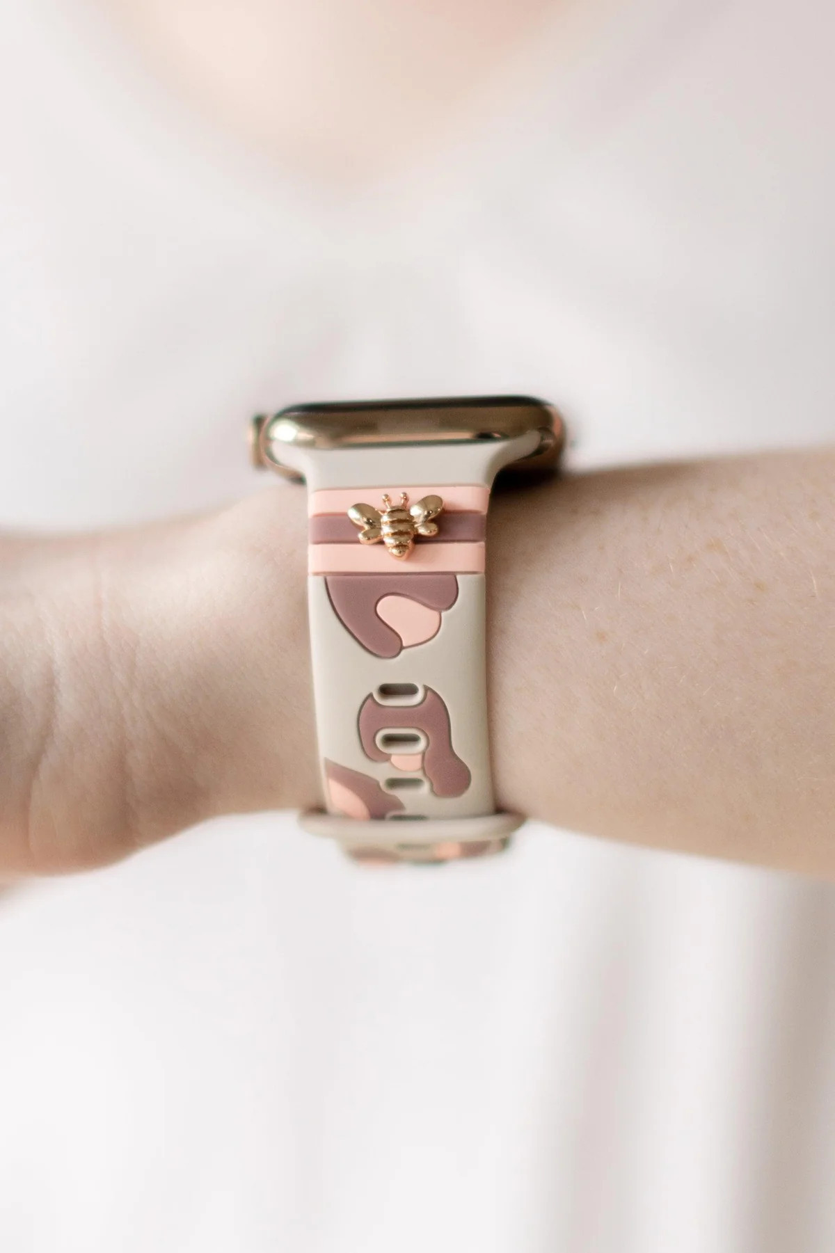 Ivory/Soft Rose Leopard Cecile Apple WatchBand | StrawberryAvocados