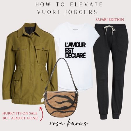 How to elevate your Vuori joggers🚀 Style these with an army jacket, tee, and chic bag and you’re good to go! Great for travel, daytime, and mom-life!

#LTKtravel #LTKstyletip