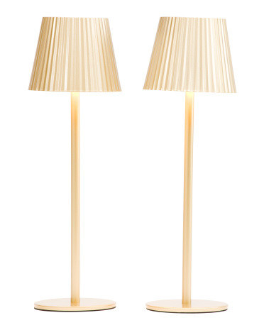 2Pk 14In Fluted Shade Portable Rechargeable Touch Lamps | TJ Maxx