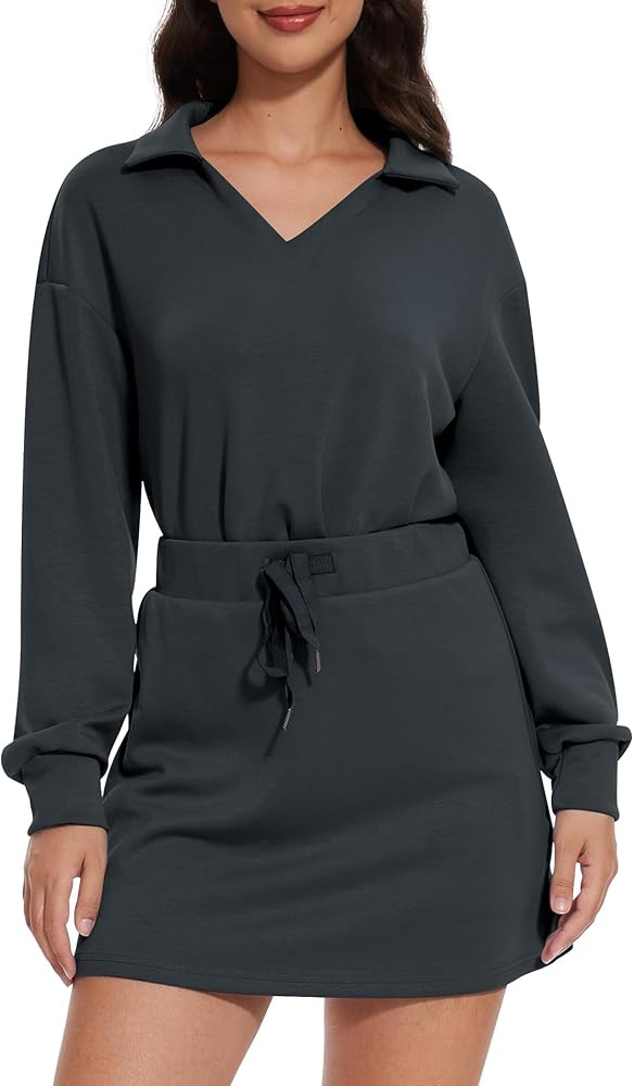 Two Piece Sets for Women 2024 Casual Tracksuit Sweatshirt Skorts Matching Set Lounge Tennis Jogge... | Amazon (US)