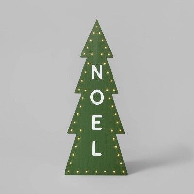 Lit Noel Christmas Tree Standing Sign Green - Wondershop™ | Target