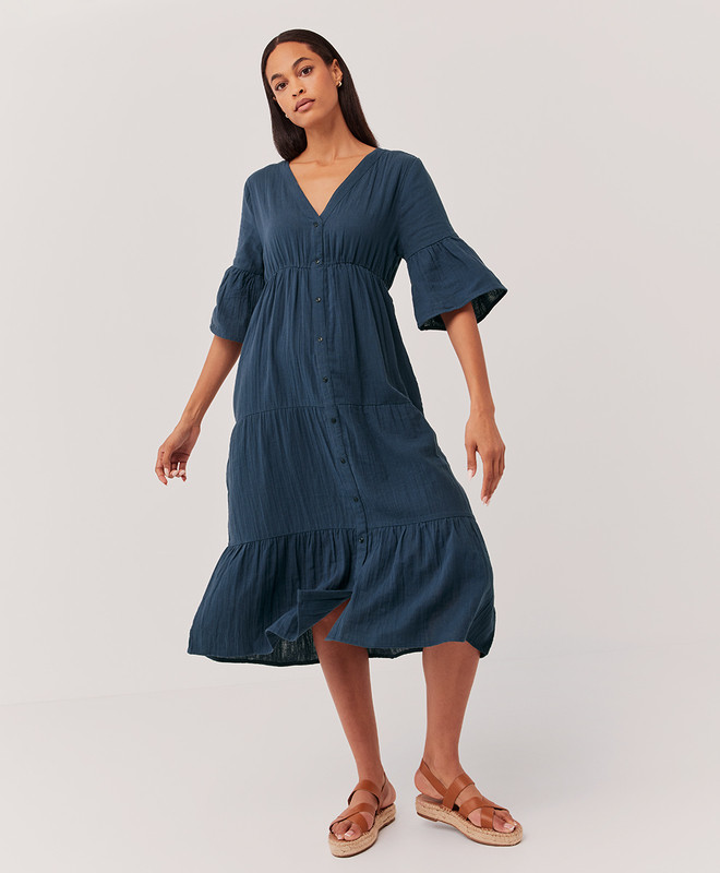 the coastal midi dress | Pact Apparel