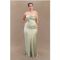 Jasmine Strapless Satin Maxi Dress - Sage I MESHKI I Size XXS | MESHKI US