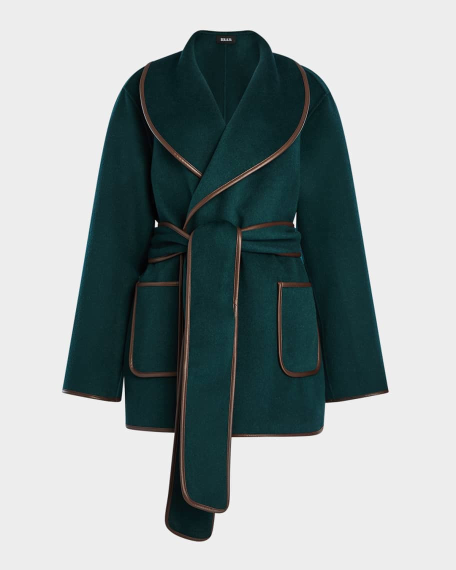 Dulcetta Wool-Blend Wrap Coat | Neiman Marcus