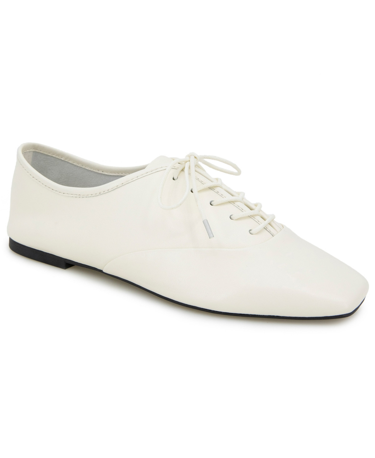 Kenneth Cole New York Women's Justice Square Toe Lace Up Flats - Ecru | Macy's