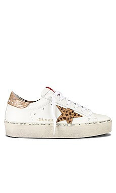 Golden Goose Hi Star Sneaker in White, Cream Light Brown Giraffe, & Sand from Revolve.com | Revolve Clothing (Global)