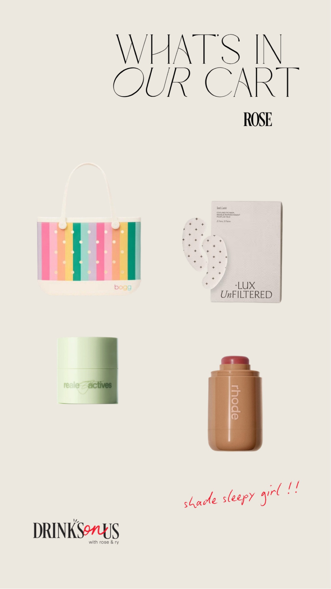Products mentioned in S03:Episode 12 of Drinks On Us, “Whats In Your Cart?” segment!! 

#LTKTravel #LTKBeauty #LTKgrwm