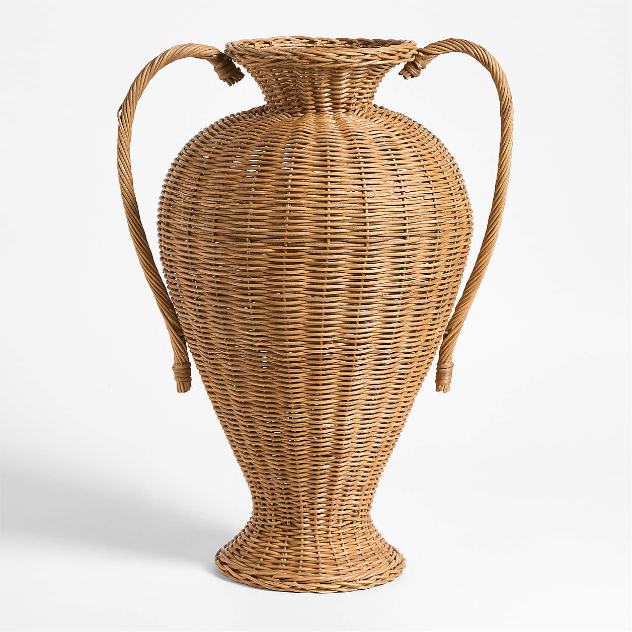 Alford Tall Brown Woven Rattan Vase 19" + Reviews | Crate & Barrel | Crate & Barrel