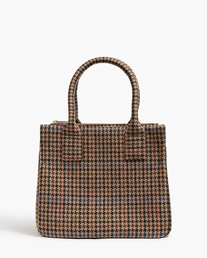 Small houndstooth structured tote bag | J.Crew Factory
