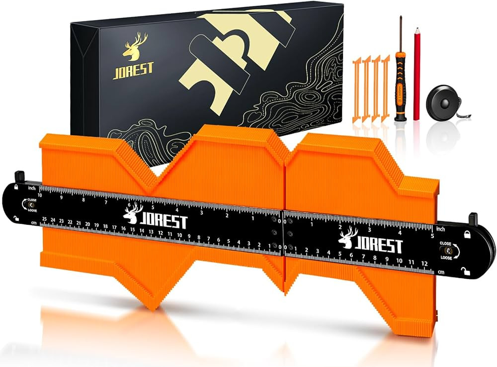 JOREST Connectable Contour Gauge 10+5 Inch with Lock, Profile Tool Scribe, Super Duplicator, Tile... | Amazon (US)