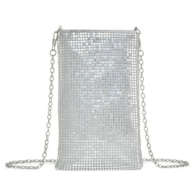 Evening Handbags with Shine Metal Mesh Small Crossbody Bag Cellphone Purse Wallet for Dating Dinn... | Walmart (US)