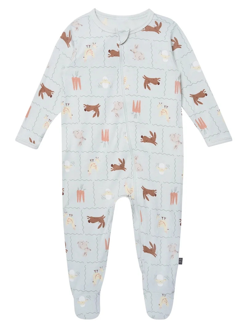 Modern Moments by Gerber Baby Neutral Viscose Easter Two-Way Zip Sleep 'N Play Footed Pajamas, Si... | Walmart (US)