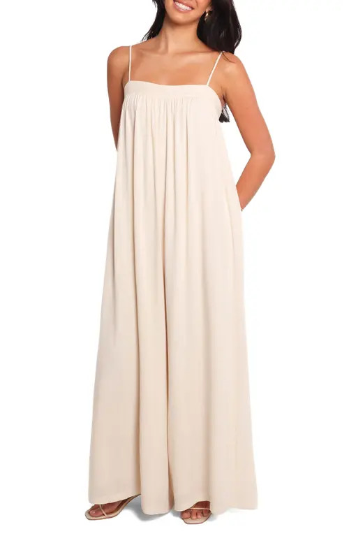 Petal & Pup Abegail Flowy Wide Leg Jumpsuit in Cream at Nordstrom, Size Medium | Nordstrom