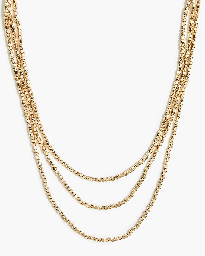 Three-layer metal beaded necklace | J.Crew Factory