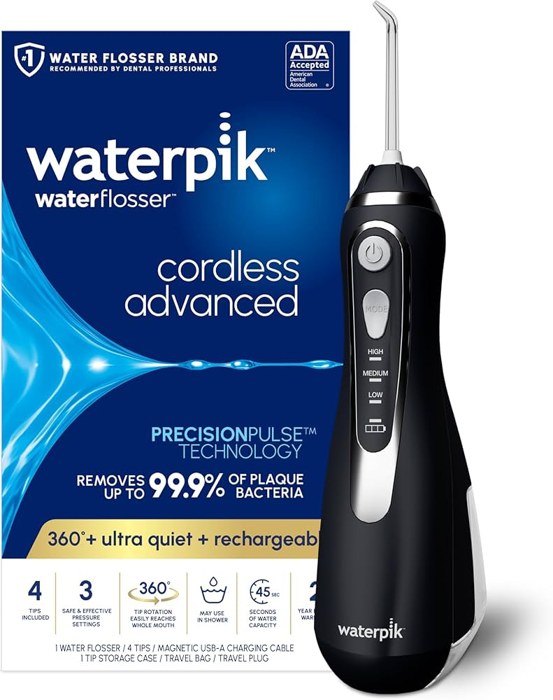Waterpik Cordless Advanced 2.0 Water Flosser For Teeth, Gums, Braces, Dental Care With Travel Bag... | Amazon (US)
