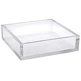 Lillian Collection Plastic Acrylic Lunch Napkin Holder | Clear | Pack of 1, 6.7" x 6.7" x1.6" (30185 | Amazon (US)