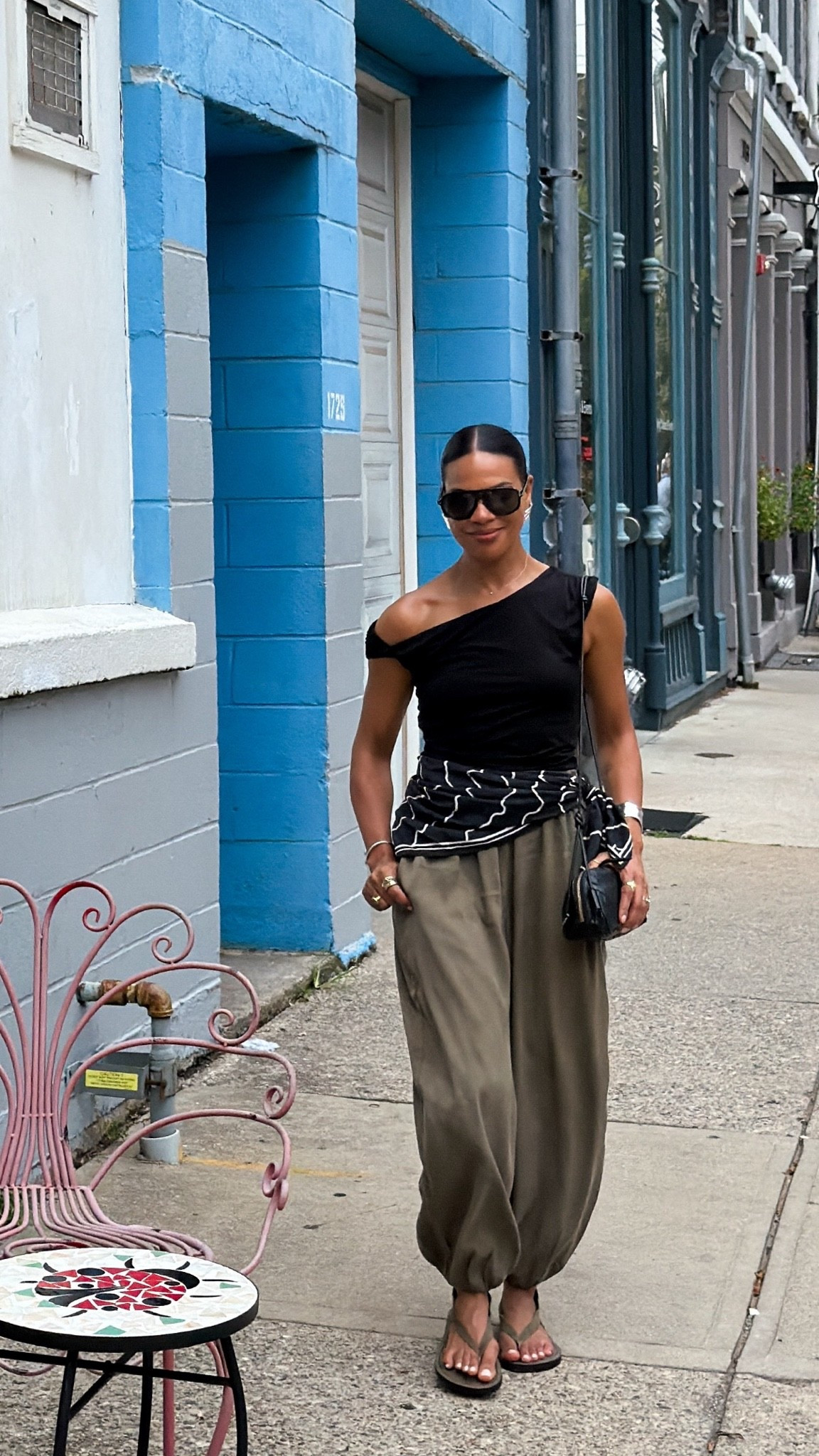 Weekend outfit!! Top & bottom from Evereve! Wearing a small in both🤍 Linked similar scarfs and more affordable options for my shoes.

#LTKootd #LTKOver40 #LTKTravel