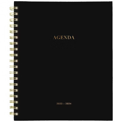 Sugar Paper Essentials 2023-24 Academic Planner 9.875"x7.875" Weekly/Monthly Hardcover Black | Target