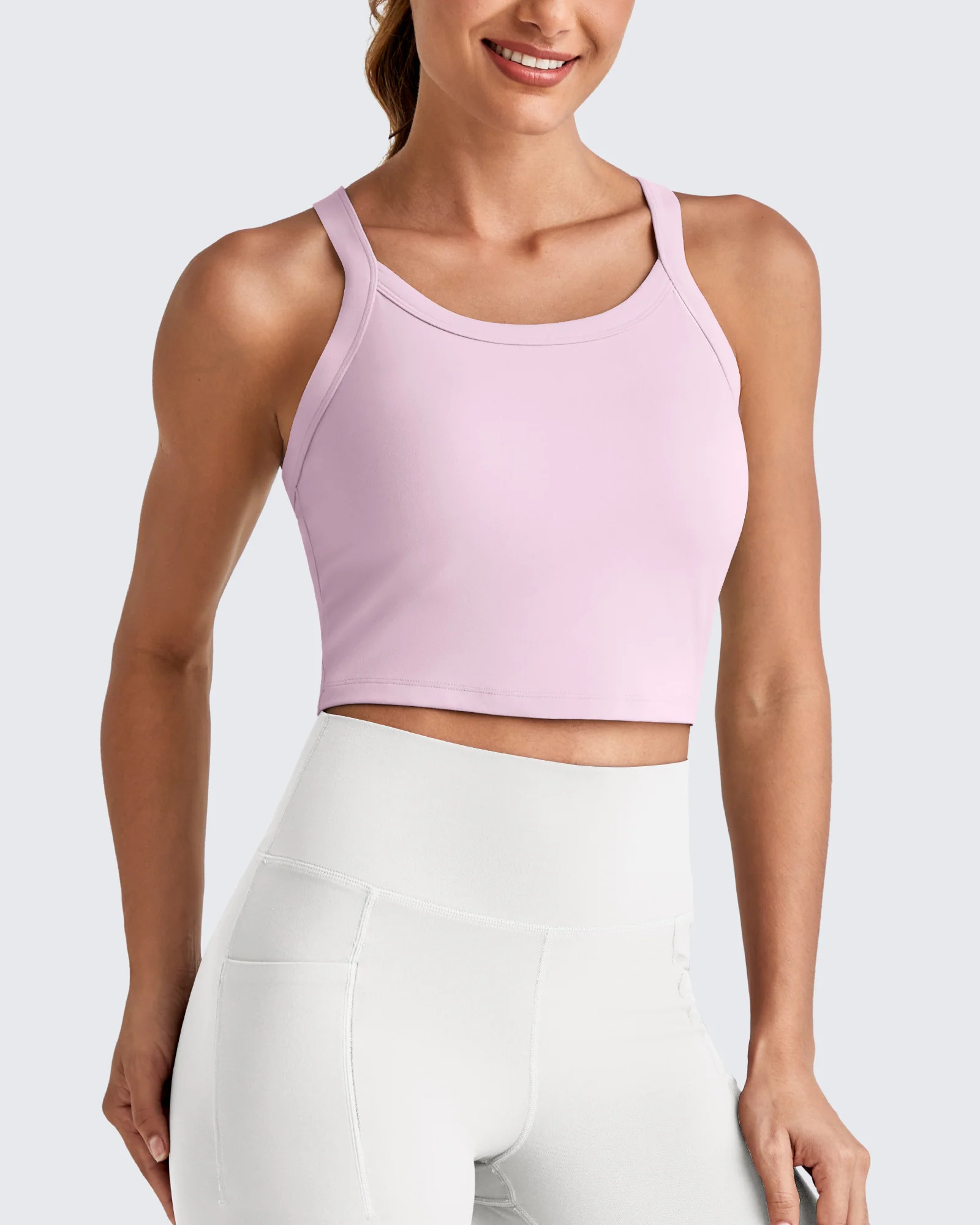 G4Free Women's Cropped Workout Tops with Built-in Removable - Padded Bra | g4free activewear