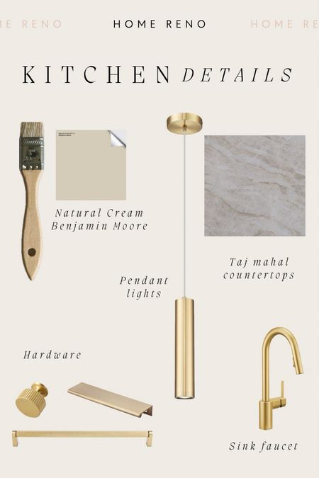 Kitchen details for our new house: cabinet paint color is benjamin moore natural cream, tan mahal countertops, all hardware is honey bronze, and pendant lights are such a steal under $50! 

#LTKfamily #LTKhome #LTKfindsunder50
