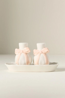 Benedita Stoneware Bow Salt & Pepper Shakers | Anthropologie (US)