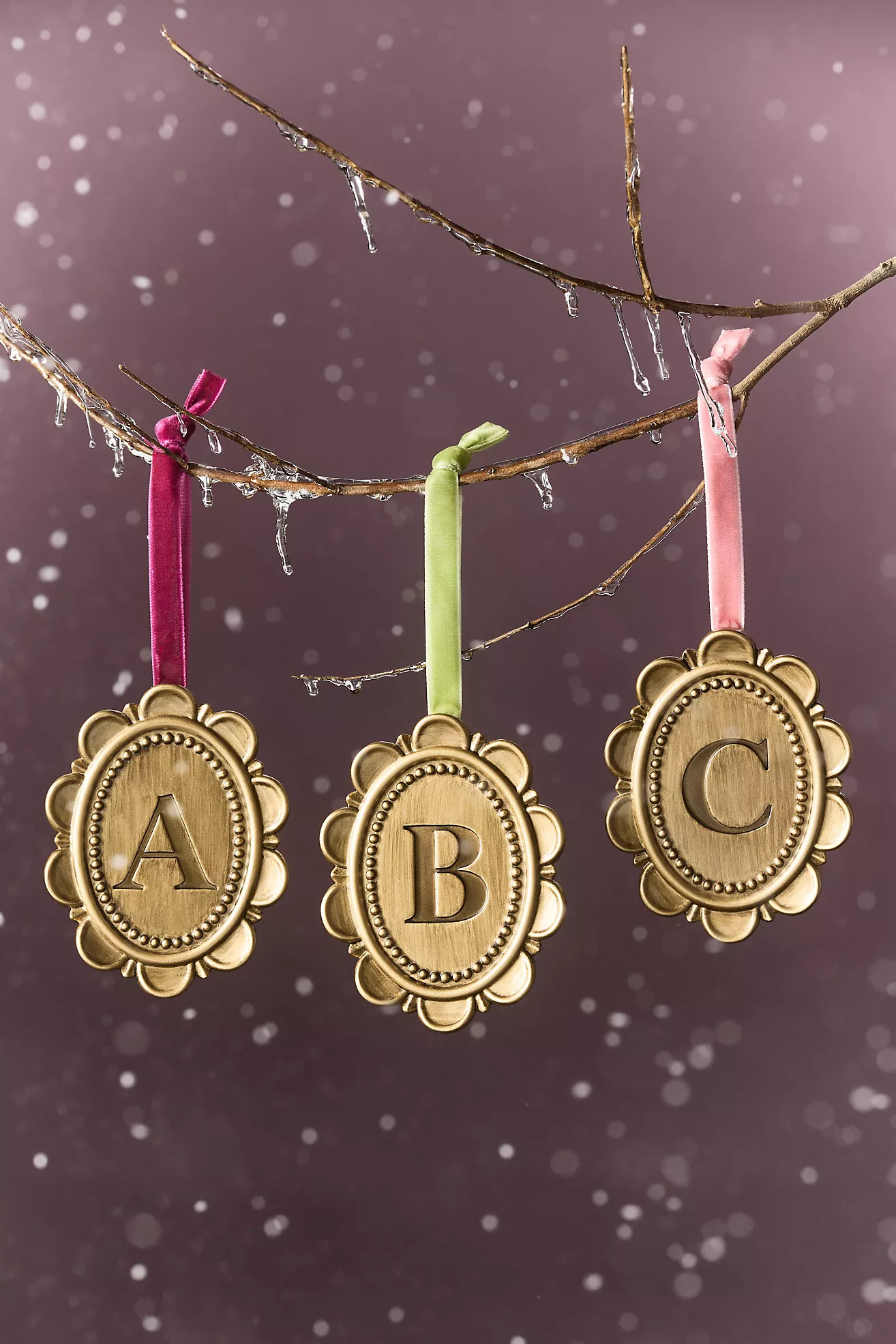 Louisa Monogram Ornament | Anthropologie (US)