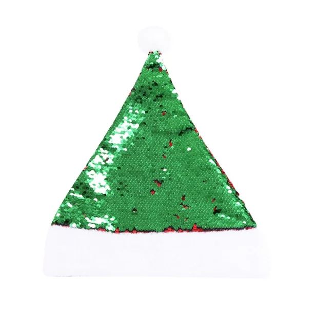 Green Sequin Santa Double Sided Paillette Christmas Hats Fashion Headdress Decorations Party Favo... | Walmart (US)