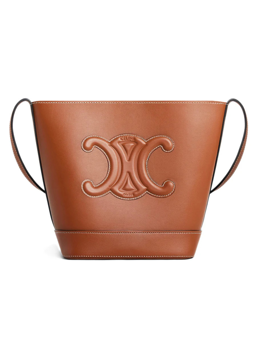 Small Bucket Cuir Triomphe in Smooth Calfskin Tan | COSETTE (global)