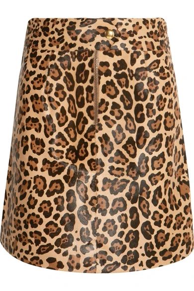 Leopard-print calf hair mini skirt | NET-A-PORTER (UK & EU)