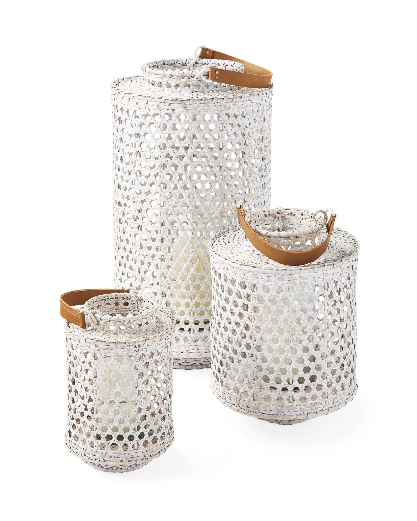 Whitewashed Rattan Hurricane | Serena and Lily