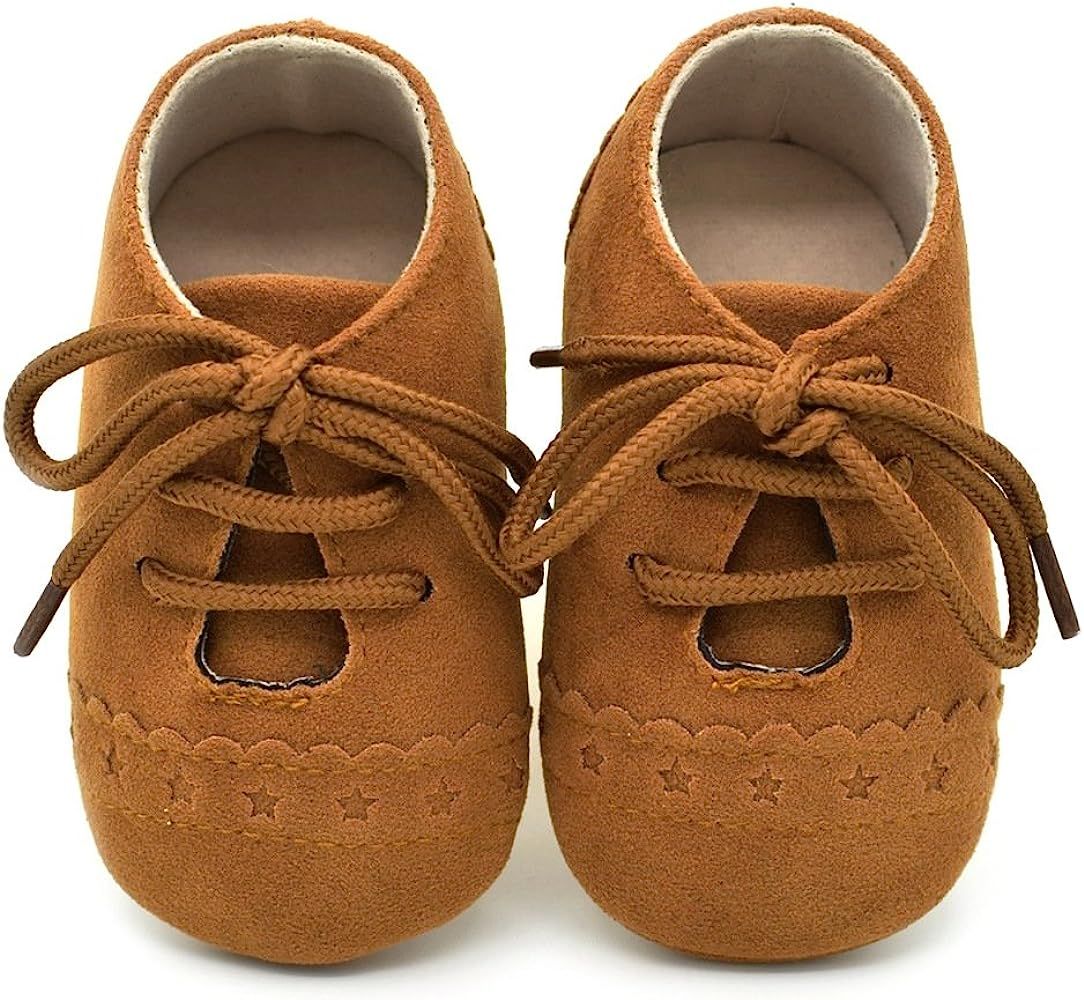 Dukars Baby Boys Girls Soft Sole Moccasins Lace-up Infant Toddler Shoes Sneaker | Amazon (US)