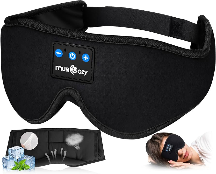 MUSICOZY Bluetooth 5.4 Sleep Headphones Sleeping Eye Mask Earbuds Headband | Amazon (US)