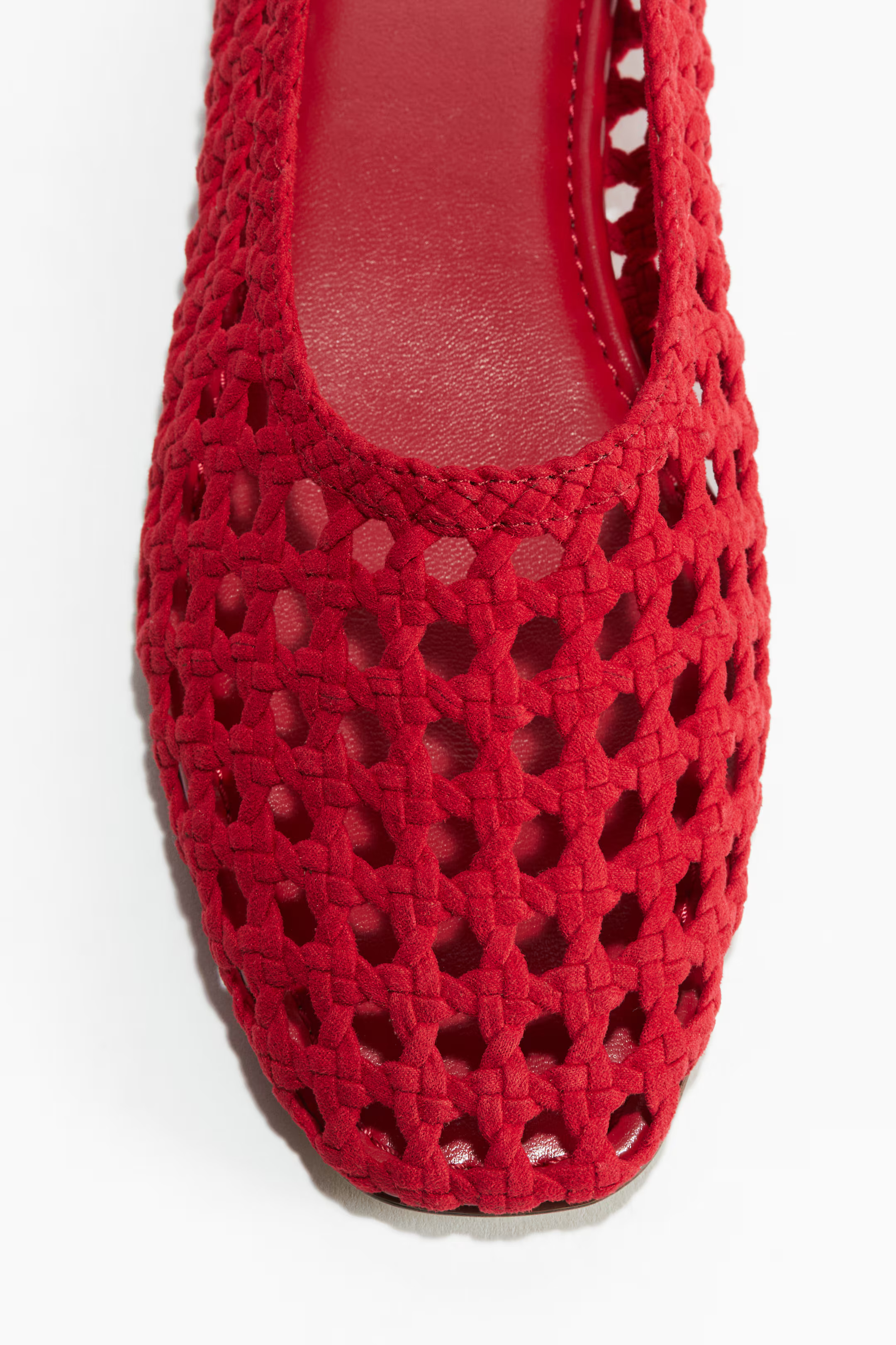 Braided ballet pumps - Bright red - Ladies | H&M GB | H&M (UK, MY, IN, SG, PH, TW, HK)