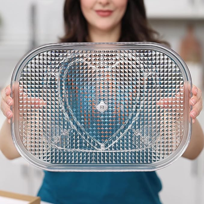 Lazy Susan Turntable Organizer - Fits Most Refrigerators, Rectangle Turntable Rack Spice Organizi... | Amazon (US)