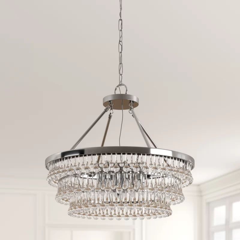 Mcknight 9 - Light Unique Tiered Chandelier with Crystal Accents | Wayfair North America
