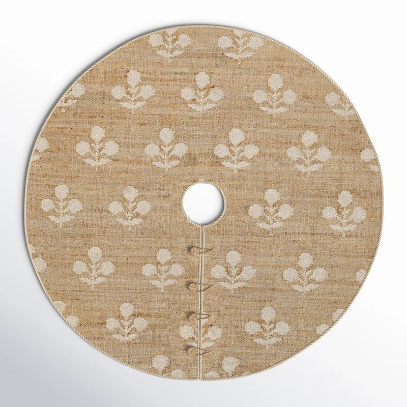 Erin Gates by Momeni Orchard Bloom Natural Hand Woven Wool and JuteTree Skirt 5' X 5' Round | Wayfair North America