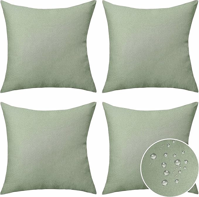Home Brilliant Outdoor Pillows Covers Waterproof Sage Pillow Covers for Patio Garden Bedroom Back... | Amazon (US)